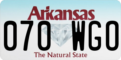 AR license plate 070WGO
