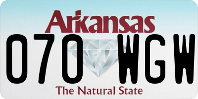 AR license plate 070WGW