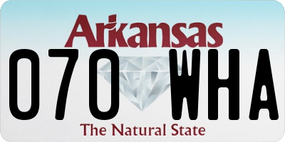 AR license plate 070WHA