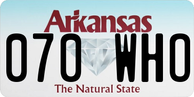 AR license plate 070WHO