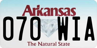 AR license plate 070WIA
