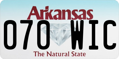 AR license plate 070WIC