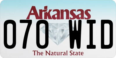 AR license plate 070WID