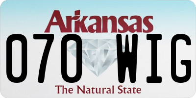 AR license plate 070WIG