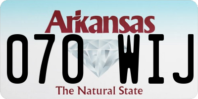 AR license plate 070WIJ