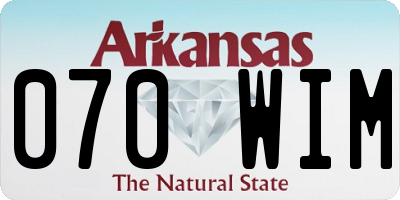AR license plate 070WIM