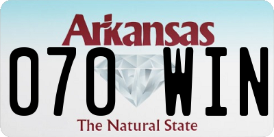 AR license plate 070WIN
