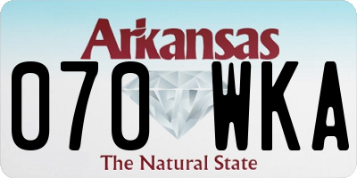 AR license plate 070WKA