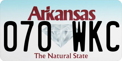 AR license plate 070WKC