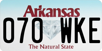 AR license plate 070WKE