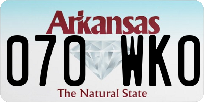 AR license plate 070WKO