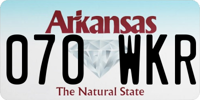 AR license plate 070WKR