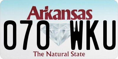 AR license plate 070WKU