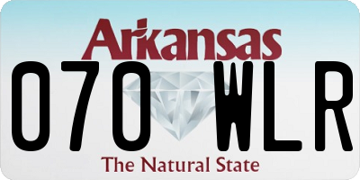 AR license plate 070WLR