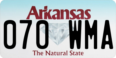 AR license plate 070WMA