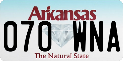 AR license plate 070WNA