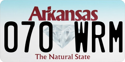 AR license plate 070WRM