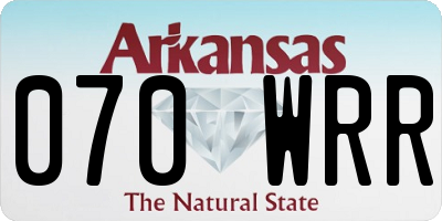 AR license plate 070WRR