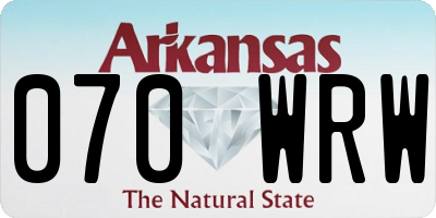 AR license plate 070WRW