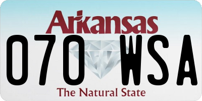 AR license plate 070WSA