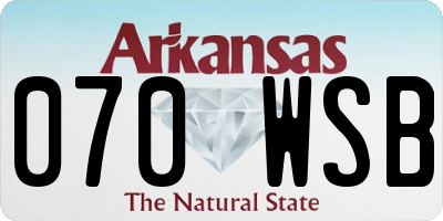 AR license plate 070WSB