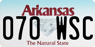 AR license plate 070WSC