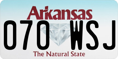 AR license plate 070WSJ