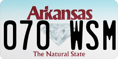 AR license plate 070WSM