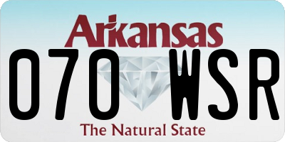 AR license plate 070WSR