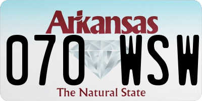 AR license plate 070WSW