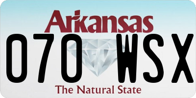 AR license plate 070WSX