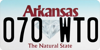 AR license plate 070WTO