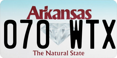 AR license plate 070WTX