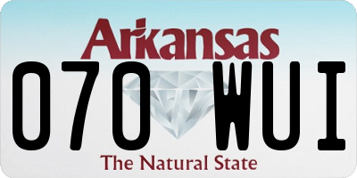 AR license plate 070WUI