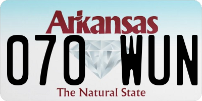 AR license plate 070WUN