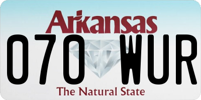 AR license plate 070WUR