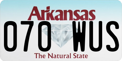 AR license plate 070WUS