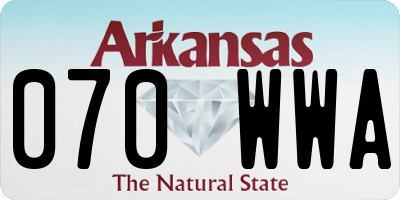 AR license plate 070WWA