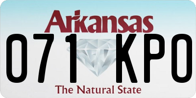 AR license plate 071KPO