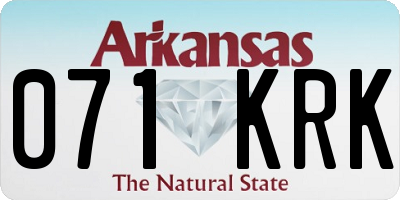 AR license plate 071KRK
