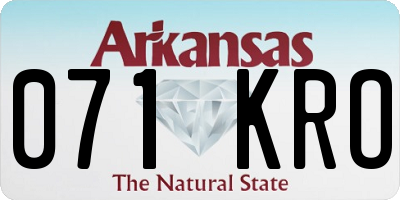 AR license plate 071KRO