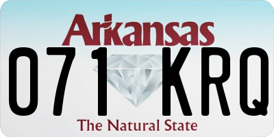 AR license plate 071KRQ