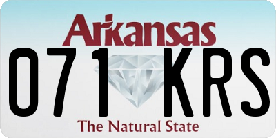 AR license plate 071KRS