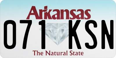 AR license plate 071KSN