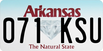 AR license plate 071KSU