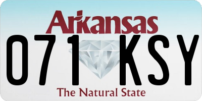 AR license plate 071KSY