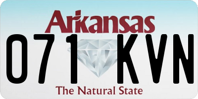 AR license plate 071KVN