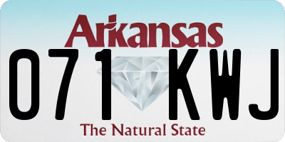 AR license plate 071KWJ