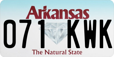 AR license plate 071KWK