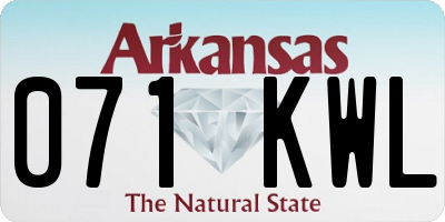 AR license plate 071KWL